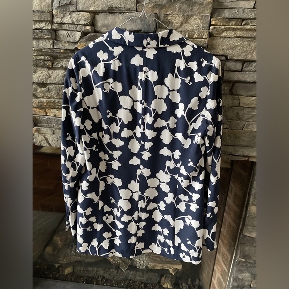 diane von furstenberg women’s blue and white jacket size 8 - Picture 3 of 3